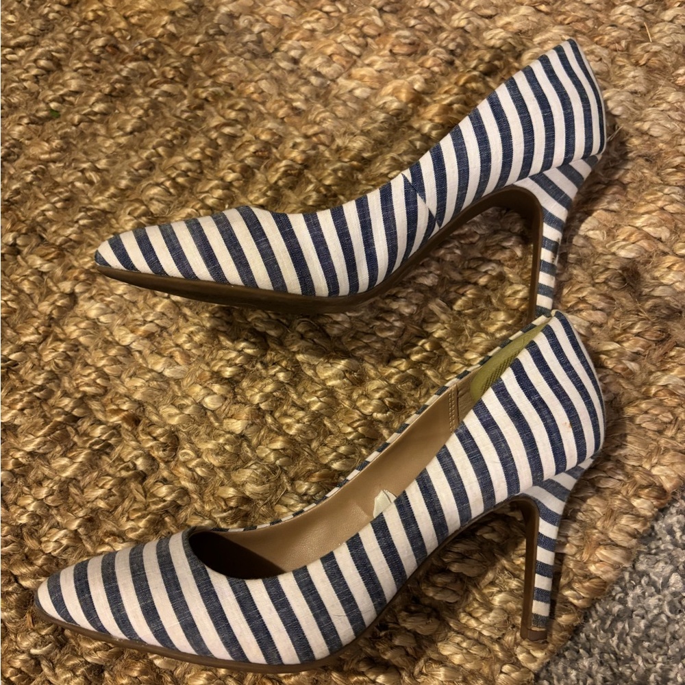 Navy & White Stripe Merona Heels